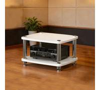 Supporto multimediale AV, rack e supporti stereo, armadio for componenti video Torre rack audio for lettore DVD Console di gioco TV Box Router WiFi(White,2 Tier)