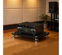 Supporto multimediale AV, rack e supporti stereo, armadio for componenti video Torre rack audio for lettore DVD Console di gioco TV Box Router WiFi(Nero,1 Tier)