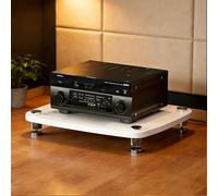 Supporto multimediale AV, rack e supporti stereo, armadio for componenti video Torre rack audio for lettore DVD Console di gioco TV Box Router WiFi(White,1 Tier)