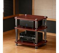 Supporto multimediale AV, rack e supporti stereo, armadio for componenti video Torre rack audio for lettore DVD Console di gioco TV Box Router WiFi(Brown,3 Tier)