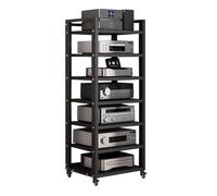 Supporto multimediale AV regolabile a 4/5/6/7 livelli con ripiani, giradischi e torre DVD/CD, home TV, centro di intrattenimento stereo, per sale di gioco e registrazione