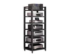 Supporto Multimediale For Componenti AV, Rack Audio/video A 7 Livelli, Centro Multimediale A Torre, Giradischi CD Con Capacità Di Carico Elevata, Ricevitore Stereo, Mensola For Console Di Gioco(Nero)