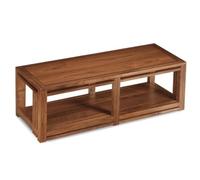 Supporto multimediale in legno massello a 2 livelli Armadio stereo Rack audio aperto Supporto TV multiuso per casa ufficio teatro Mobili eleganti Design durevole Centro di intrattenimento moderno