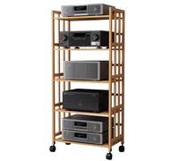 Supporto multimediale indipendente a 5 livelli per soggiorno, moderno, per casa, ufficio, componenti stereo, con scaffalatura aperta per apparecchiature audio video, accessori TV, scaffale per lettore