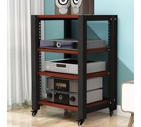 Supporto multimediale multi-livello, rack audio regolabile, mensola DVD e armadio stereo, archiviazione per videogiochi AV, Teak Entertainment Center (60 x 50 x 85) - Scaffalatura versatile a 2/3/4/5