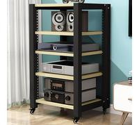 Supporto multimediale multifunzionale a 5 livelli e supporto per stampante regolabile Audio HiFi Scaffale DVD e armadio di archiviazione video AV Mensole da gioco per uso domestico e ufficio
