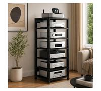 Supporto Multimediale Rack For Componenti Stereo AV, Attrezzatura Audio Vedio Alta 52 Pollici Ripiano For Console Di Gioco, Giradischi Accessori TV(Nero)