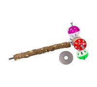 Supporto Multiuso per l'addestramento degli Uccelli con Sfera Rotante per la Manutenzione del Becco e Giocattolo per l'impegno mentale in Gabbia (Stile Legno di Pepe)