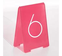 Supporto Numeri Tavolo in Acrilico a V di Alta Qualità, Numeri Dei Tavoli Dei Ristoranti, Design Tenda, Infrangibile Trasparente per Eventi e Feste, Da Tavolo Marcatori Riutilizzabili(Pink,1-6)