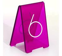 Supporto Numeri Tavolo in Acrilico a V di Alta Qualità, Numeri Dei Tavoli Dei Ristoranti, Design Tenda, Infrangibile Trasparente per Eventi e Feste, Da Tavolo Marcatori Riutilizzabili(Purple,1-6)