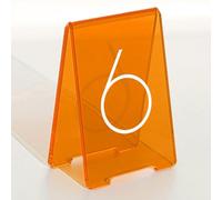Supporto Numeri Tavolo in Acrilico a V di Alta Qualità, Numeri Dei Tavoli Dei Ristoranti, Design Tenda, Infrangibile Trasparente per Eventi e Feste, Da Tavolo Marcatori Riutilizzabili(Orange,1-6)