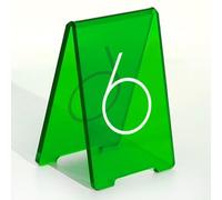 Supporto Numeri Tavolo in Acrilico a V di Alta Qualità, Numeri Dei Tavoli Dei Ristoranti, Design Tenda, Infrangibile Trasparente per Eventi e Feste, Da Tavolo Marcatori Riutilizzabili(Green,1-6)