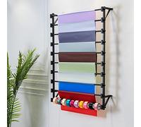 Supporto Organizer Nero per Carta da Regalo/Nastro da fiorista, espositore per Sciarpe a 10 Strati, Appendiabiti per Sciarpe di Seta, Montaggio a Parete, Black-70X120cm/27.5X47.2in