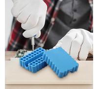 Supporto organizer per punte da cacciavite a 32 fori per punte da trapano con gambo da 6,35 mm, con coperchio in plastica e custodia inferiore