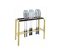 Supporto organizer per racchette da badminton con rivestimento morbido, in acciaio, per luoghi sportivi e club, accessorio durevole e affidabile per una facile gestione della racchetta