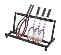 Supporto organizer pieghevole per racchetta da tennis, espositore verticale per chitarra in metallo nero, per palestra, sala giochi, ufficio domestico, supporto per racchetta da badminton scolastico