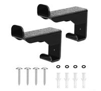 Supporto orizzontale per attrezzatura sportiva da parete, 14 x 8,5 x 4,5 cm, supporto per casco e snowboard in acrilico, base in feltro antiscivolo, multiuso, per sport invernali (nero)