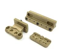 Supporto Ottico In Lega Di Alluminio Leggera Con Offset A 45° For RMR E T2 - Compatibile Telescopi In Fibra Ottica, Binario Da 20 Mm(Mount+Offset Mount Tan)