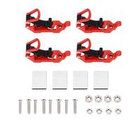 Supporto Pala Militare in Metallo con Morsetto in Gomma per Roof Rack 4 Set - Montaggio Facile e Stabile, per Accessori per Barca Byzesty (Rojo)