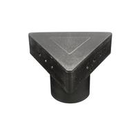 Supporto Palo Made in Italy per installazione a 2 o 3 Bracci di Testapalo E27 e Lanterne da Esterno - Adatto per Palo (Ø 60mm) - Policarbonato Nero - (Utilizzabile con "Braccio" 1 Nero)