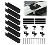 Supporto pannello solare per tetto piatto, set per 2 pannelli, supporto per modulo solare, centralina elettrica da balcone, supporto per tetto piatto per moduli PV, set di fissaggio con morsetto