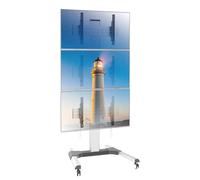 Techly 366815 Supporto a Pavimento per 3 TV LCD/LED 32-55" per Video Wall Silver
