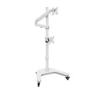 Supporto pavimento for laptop,ripiano mobile regolabile for doppio schermo,banco da lavoro for computer girevole a 360 gradi,for casa,ufficio e spazi aperti(White)