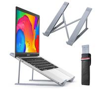 Supporto PC Portatile, Porta PC Pieghevole 6 Livelli Regolabile, Alluminio Ventilato Supporto Laptop Stand per MacBook Air/PRO, Dell, XPS, HP, Lenovo, Computer Portatili e Tablet (9~17’’) - Grigio