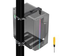 Supporto PC sotto scrivania, supporto da parete per PC per la maggior parte delle case del computer, supporto per computer resistente, senza foratura, altezza e larghezza regolabili, capacità 20 kg