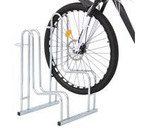 Supporto per 2 Bici da Pavimento Autoportante Acciaio Zincato