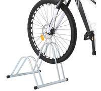 Supporto per 2 Bici da Pavimento Autoportante Acciaio Zincato