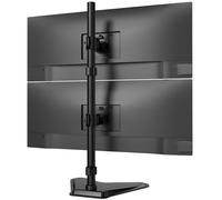 Supporto per 2 Monitor Verticale da 17 a 49 Pollici - Base Autoportante Regolabile in Altezza, Sistema a Sovrapposizione, 20kg per Braccio, VESA 75/100mm, Nero