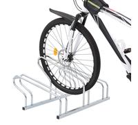 vidaXL Supporto per 3 Bici da Pavimento Autoportante Acciaio Zincato