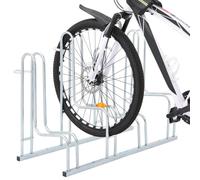 vidaXL Supporto per 4 Bici da Pavimento Autoportante Acciaio Zincato