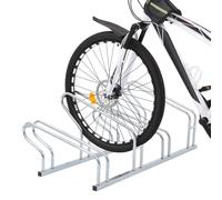 Supporto per 4 Bici da Pavimento Autoportante Acciaio Zincato