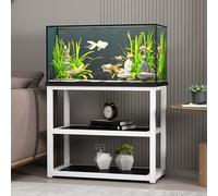 Supporto Per Acquario Con Mobile Contenitore, Supporto Per Terrario Da 70 Cm, Telaio In Acciaio Smaltato A Fuoco Ad Alta Resistenza, Adatto Per Soggiorni E Camere Da Letto(Black,50x30cm/19.7x11.8in)
