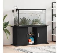 Supporto per acquario con scomparti e ripiani, armadietto per acquario, mobile per terrario, colore nero, 121 x 41 x 58 cm, materiale legno