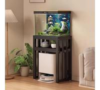 Supporto Per Acquario Impermeabile Ed Ecologico, Base Rinforzata A Doppio Polo, Cuscinetti Antiscivolo Regolabili, Adatto Per Soggiorni, Studi E Uffici(Black,27.6x15.7in)