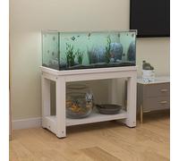 Supporto per Acquario Pavimento Supporto per Acquario A 2 Strati Tavolo per Acquario Facile Montare Acciaio Spesso 5x5 Cm Elevata Capacità Carico Adatto per Uso Domestico O White 80x40cm/31.5x15.7in