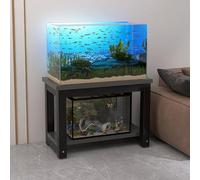 Supporto per Acquario Pavimento Supporto per Acquario A 2 Strati Tavolo per Acquario Facile Montare Acciaio Spesso 5x5 Cm Elevata Capacità Carico Adatto per Uso Domes Black + Grey 80x40cm/31.5x15.7in