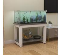 Supporto per Acquario Pavimento Supporto per Acquario A 2 Strati Tavolo per Acquario Facile Montare Acciaio Spesso 5x5 Cm Elevata Capacità Carico Adatto p White + Grey Stone Veins 80x40cm/31.5x15.7in