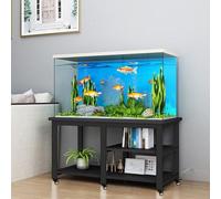 Supporto per Acquario per Rettili Con Ruote Supporto per Acquario per Pesci Spazio Archiviazione Aperto Supporta Fino a 250 Kg/550 Libbre Adatto per Soggiorni Studi e Camere black 80x40cm/31.5x15.7in