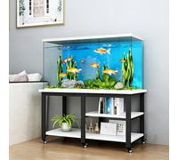 Supporto per Acquario per Rettili Con Ruote Supporto per Acquario per Pesci Spazio Archiviazione Aperto Supporta Fino a 250 Kg/550 Libbre Adatto per Soggiorni Studi White + Black 80x40cm/31.5x15.7in