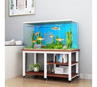 Supporto per Acquario per Rettili Con Ruote Supporto per Acquario per Pesci Spazio Archiviazione Aperto Supporta Fino a 250 Kg/550 Libbre Adatto per Soggiorni Studi e Teak + White 80x40cm/31.5x15.7in