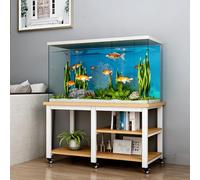 Supporto per Acquario per Rettili Con Ruote Supporto per Acquario per Pesci Spazio Archiviazione Aperto Supporta Fino a 250 Kg/550 Libbre Adatto per Soggiorni Light Walnut + White 80x40cm/31.5x15.7in