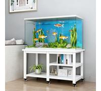 Supporto per Acquario per Rettili Con Ruote Supporto per Acquario per Pesci Spazio Archiviazione Aperto Supporta Fino a 250 Kg/550 Libbre Adatto per Soggiorni Studi e Camere White 80x40cm/31.5x15.7in