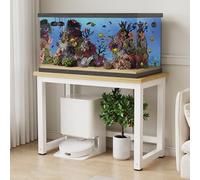 Supporto Per Acquario,struttura In Acciaio Smaltato A Fuoco,ripiano Per Acquario,spazio Archiviazione Aperto,elevata Capacità Carico,adatto Per La Casa E L'ufficio(Walnut,50x40cm/19.7x15.7in)