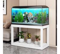 Supporto per Acquario, Supporto Verticale per terrario per rettili con Texture Effetto Marmo, Struttura in Acciaio Resistente, ripiano Multistrato per riporre Oggetti in casa e in Ufficio, 1
