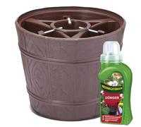 Supporto per albero di Natale, Ø 34 cm, per alberi fino a Ø 9,5 cm - 2,8 m, supporto per albero di Natale stabile e durevole, prolunga la freschezza dell'albero, marrone