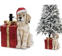 Supporto per albero di natale base forma di cane con cappello di babbo natale e